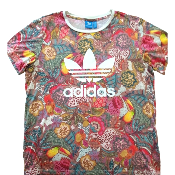 Adidas Men's Tropical Print Tee - Multicolor Size Medium Bright,Fun, Casual - Picture 6 of 11